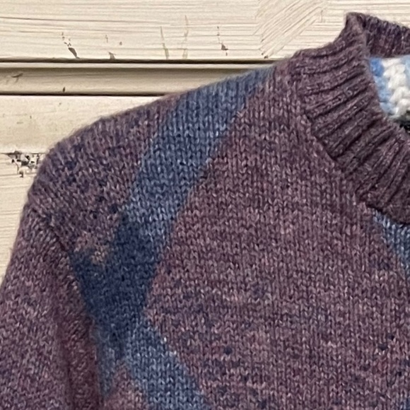 Blake & Manley Men's Plum & Blue Wool Blend Pullover Sweater Size S - Picture 4 of 8